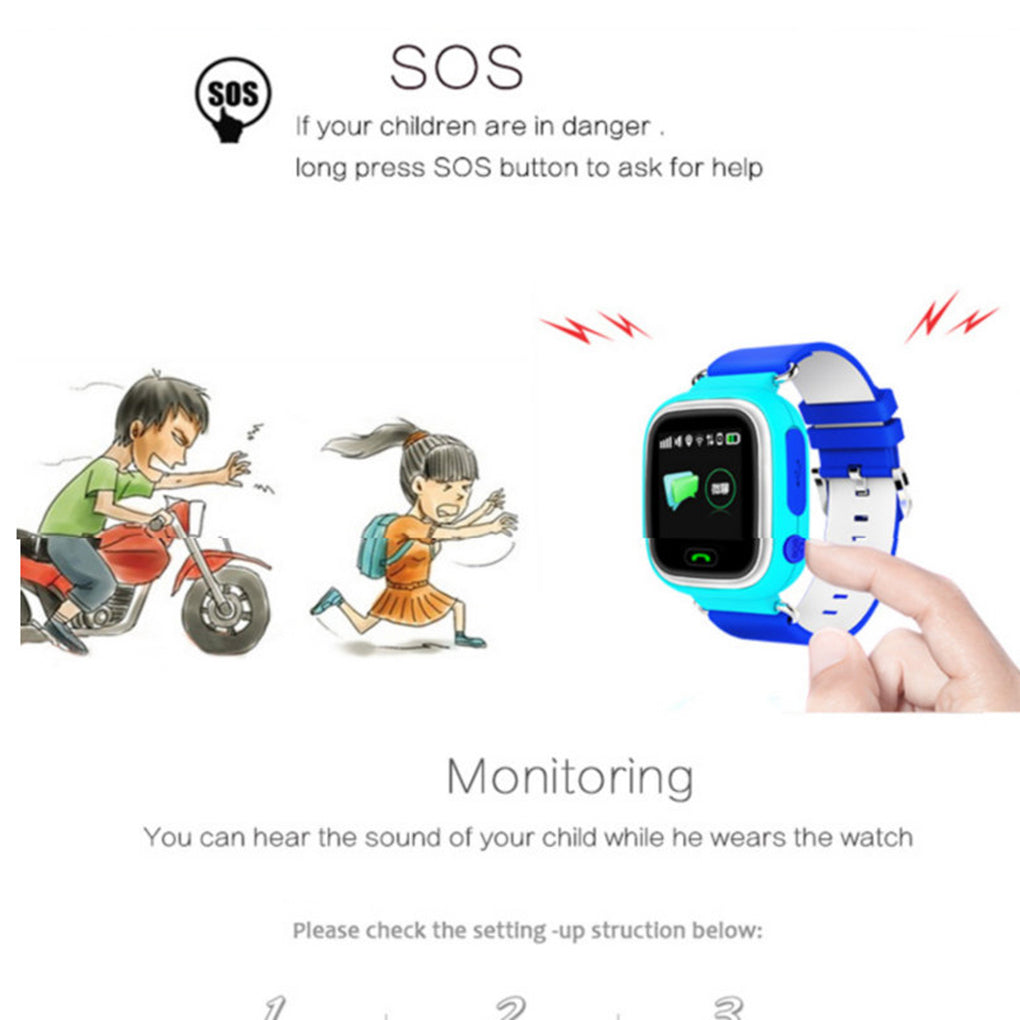 Q90 GPS Child Smart Watch (Sim Card Slot) - Golden Buy