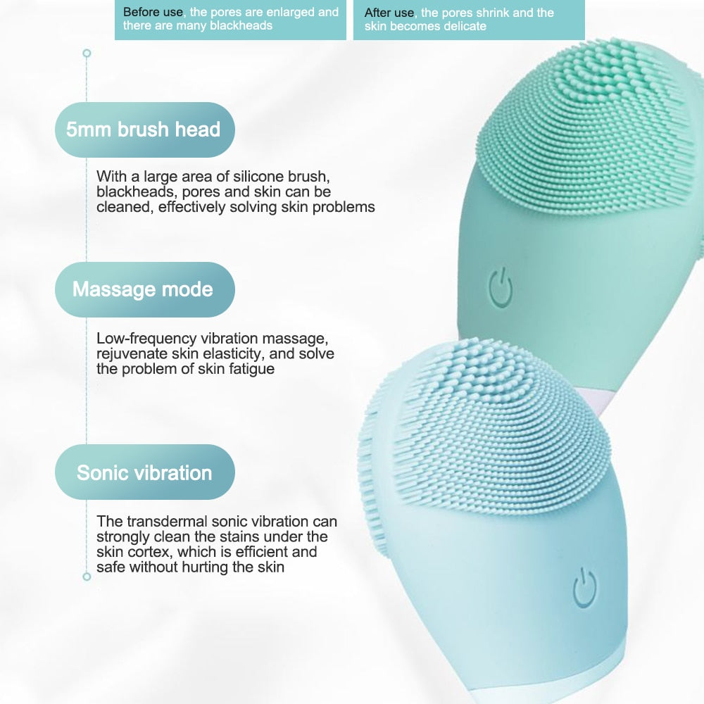 Silicone Facial Brush Cleansing & Skin Massager - Golden Buy