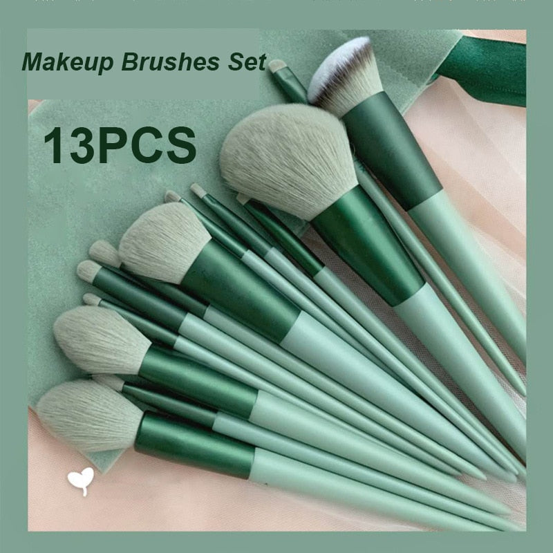 Soft Fluffy Makeup Brushes Set 13Pcs - Golden Buy